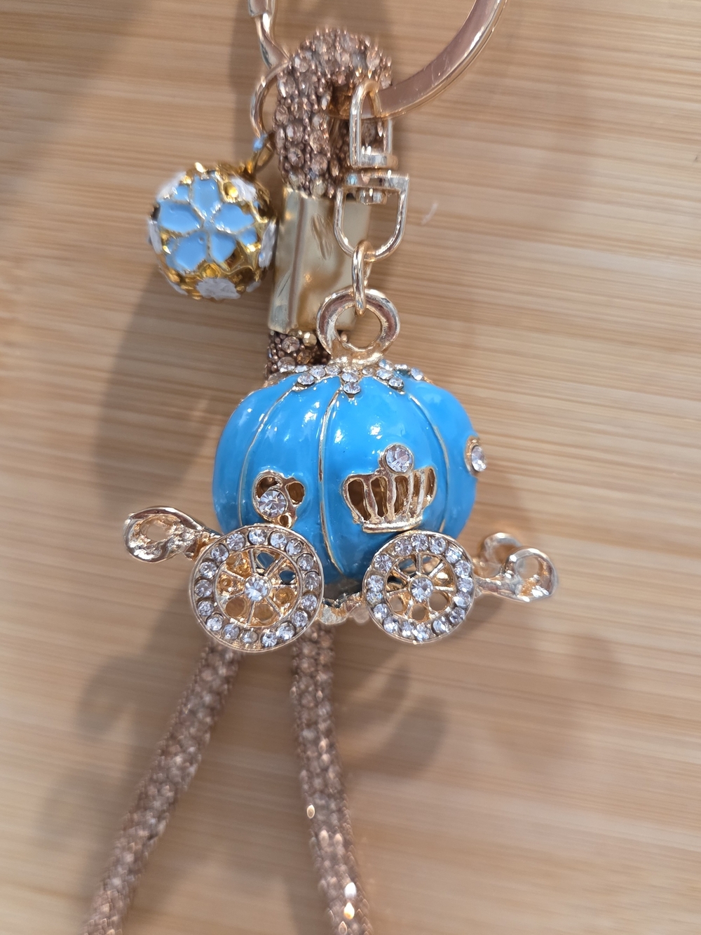 NWT Blue Cinderella Pumpkin Carriage Bag Charm